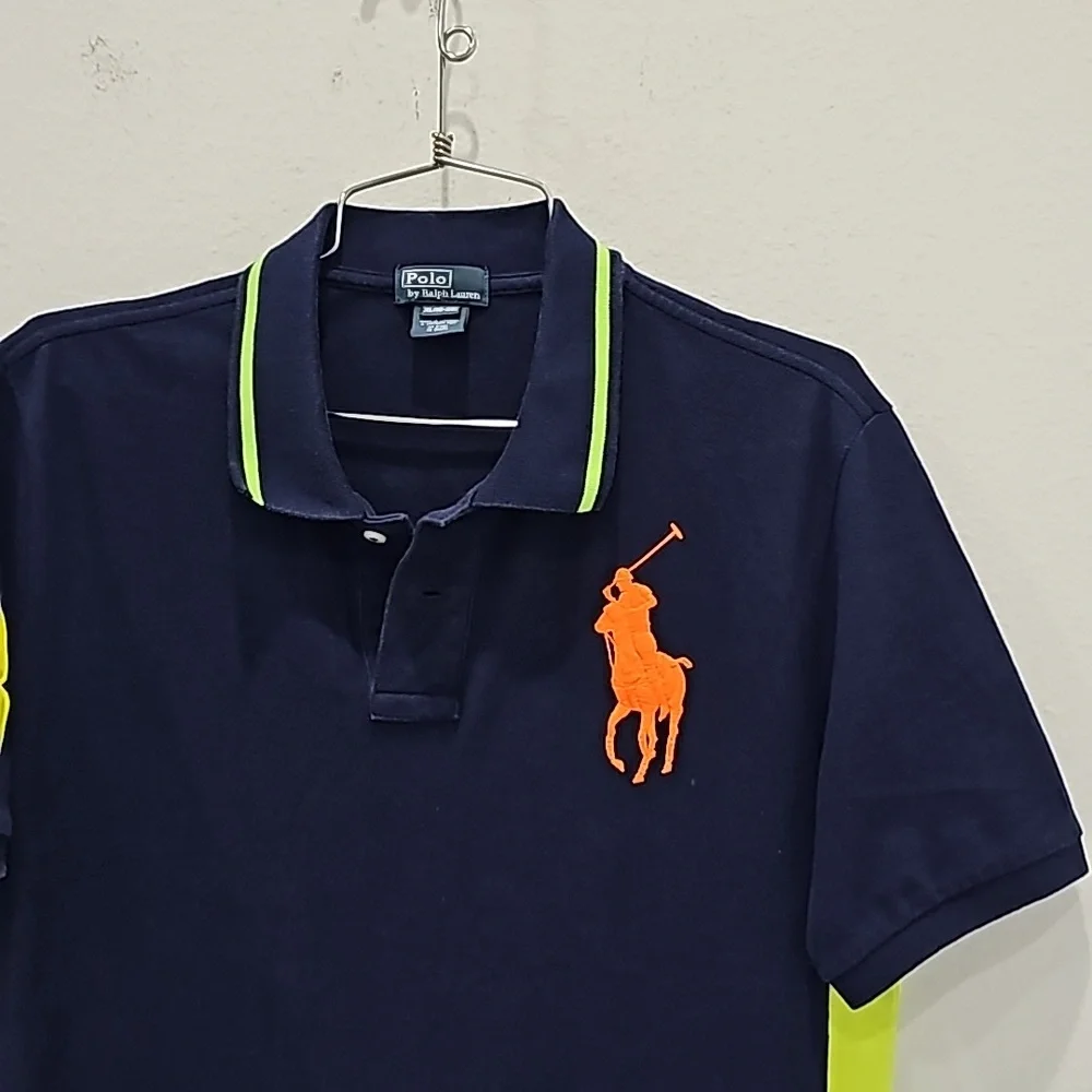 Ralph Lauren men’s big Pony polo XL Navy bright green